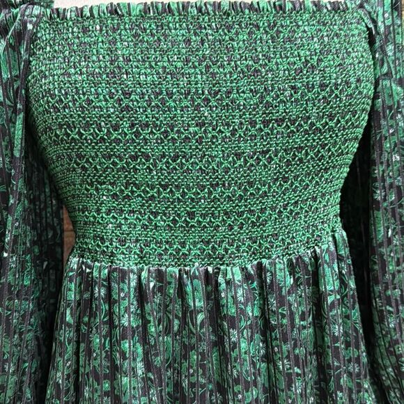 Alice + Olivia Green Rowen Tiered Bohemian Dress Size Large NEW - Picture 6 of 11